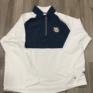 Cutter & Buck Marquette University Navy and White Long Sleeve Quarter Zip